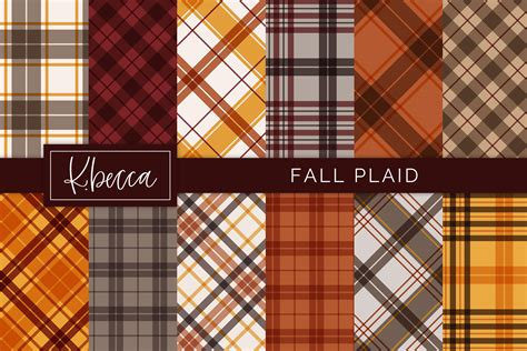 Fall Plaid Background Patterns Seamless
