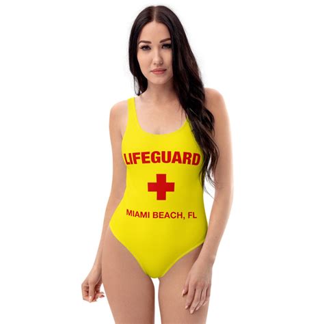 Sexy Lifeguard Halloween Costume Womens Safety Yellow One Etsy