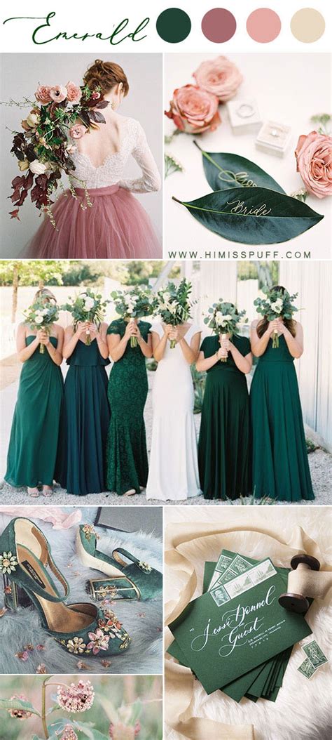 14 Dark Green Emerald Wedding Colors And Palettes Hi Miss Puff