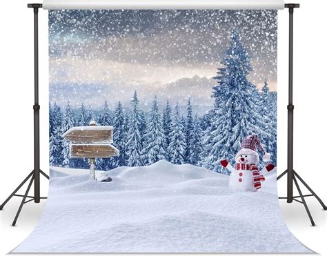 Wolada 10x10ft Winter Snowman Photography Backdrop
