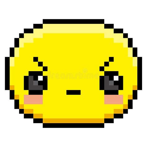 Pixel Cartoon Angry Face Stock Illustration Illustration Of Emoticon