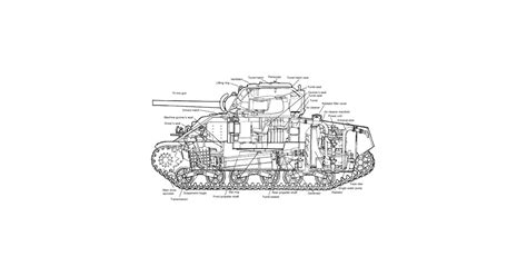 M4a4 Sherman Tank Diagram Black M4 Sherman Tank Magnet Teepublic