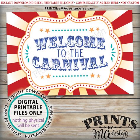 Carnival Signs Printable