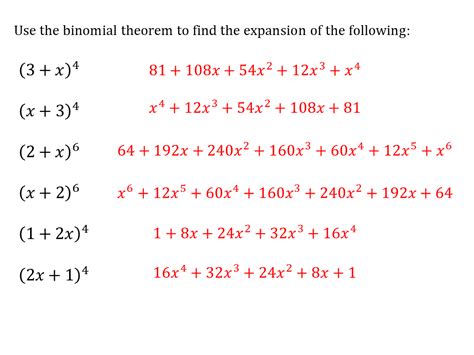 Binomial Expansion 6 Exercises Variation Theory