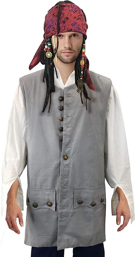 captain jack costume pirates of the caribbean cosplay men jacket vest hot outfit men costumes