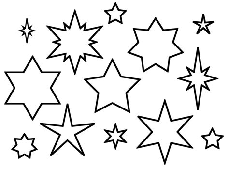 Different Size Star Stencil Template Coloring Page Lacienciadelcafe