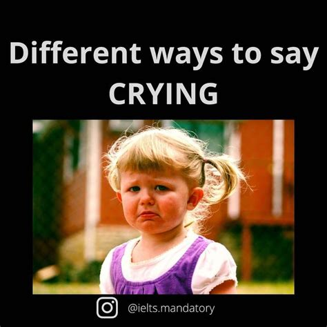 “different Ways To Say Crying” English Vocabulary Sayings Crying