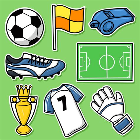 Vector De Dibujos Animados De Fútbol Conjunto De Pegatinas 8693509
