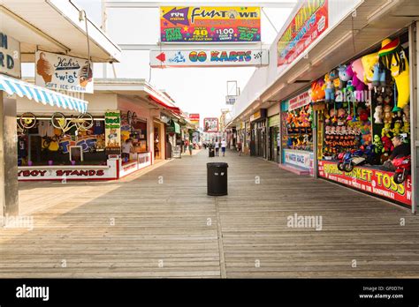 Seaside Park Boardwalk Shot Shortly After Hurricane Sandy Stock Photo