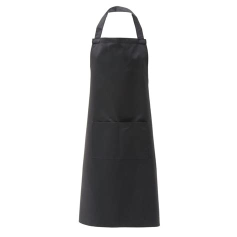 Black Bib Apron With Pocket