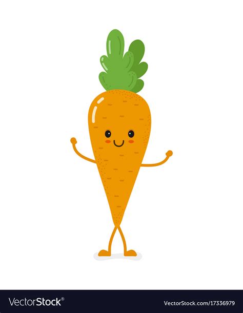 Cute Smiling Carrot Character Royalty Free Vector Image