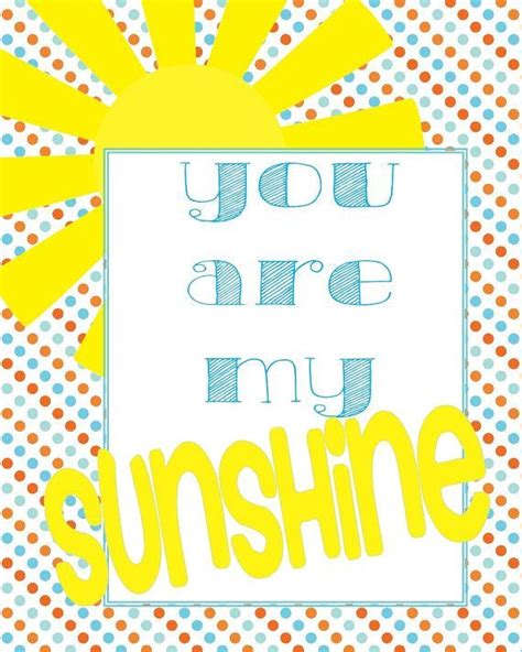 You Are My Sunshine Printable Art Instant Download Sunshine