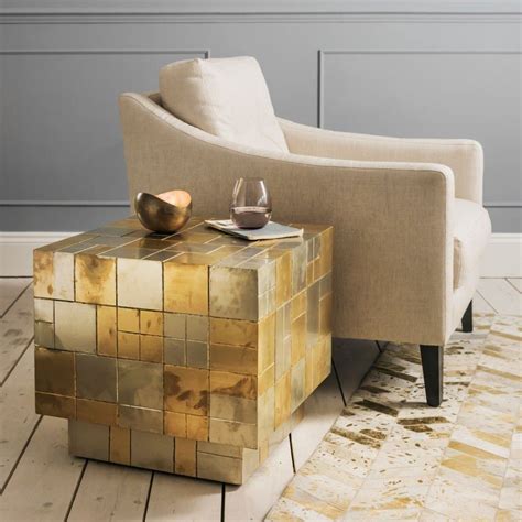Gold Side Tables Can Combine Beautifully With Your Leather Sofa Your