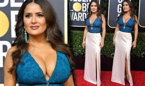 Salma Hayek Puts On Extremely Busty Display In Eye Popping Golden Globes Gown Flipboard