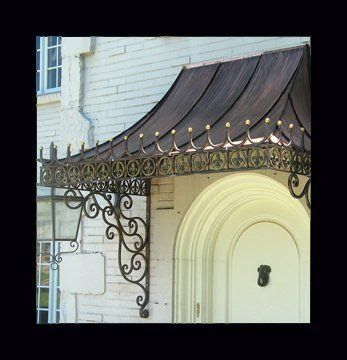 Custom manufacturer of metal awnings. Custom made, decorative antique copper awning with wrought ...