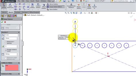 018 Solidworks 2014 Tutorial Linear Pattern In Sketch Youtube