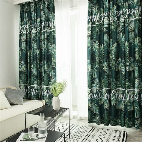 Cvlife Blackout Curtains Tropical Leaves Picture Curtains Painted