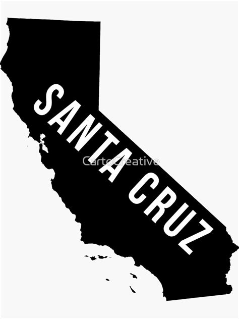 Santa Cruz California State Silhouette Sticker For Sale By