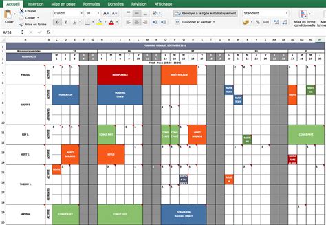 Planning Excel De Gestion Du Personnel Netside Planning