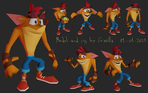 Ps1 Styled Model And Rig Of Crash Bandicoot Its About Time Design
