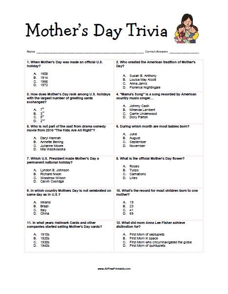 Free Printable Trivia Questions And Answers For Seniors Printable