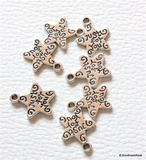 Just for you Silver Star Charms x 7 | Etsy | Star charms ...