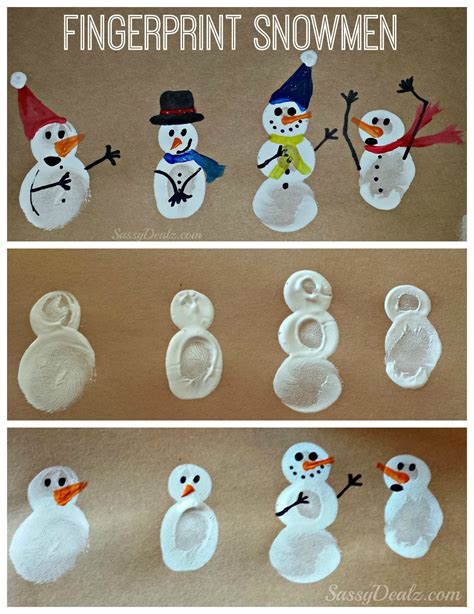 Diy Fingerprint Snowman Winter Craft For Kids Winter Crafts For Kids