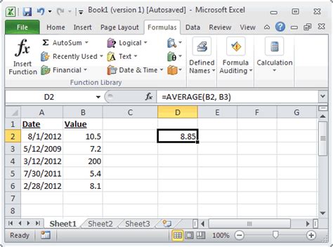 Ms Excel Average Function Ws Excel 2016