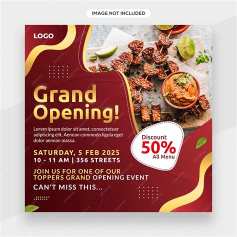 Premium Psd Grand Opening Restaurant Banner Or Social Media Promotion