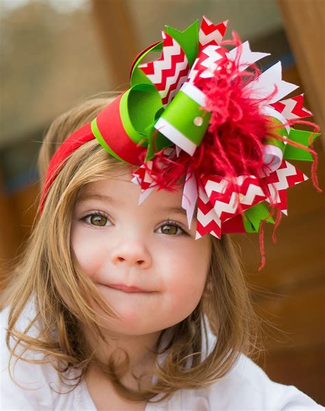 Boutique Christmas Green Red Baby Toddler Headband Bow Christmas Bows