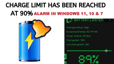 How To Set Alarm For Low Battery And Full Battery In Windows 1110 And 7