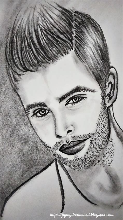 Handsome Man Pencil Drawing Pencil Portrait Pencil Portrait