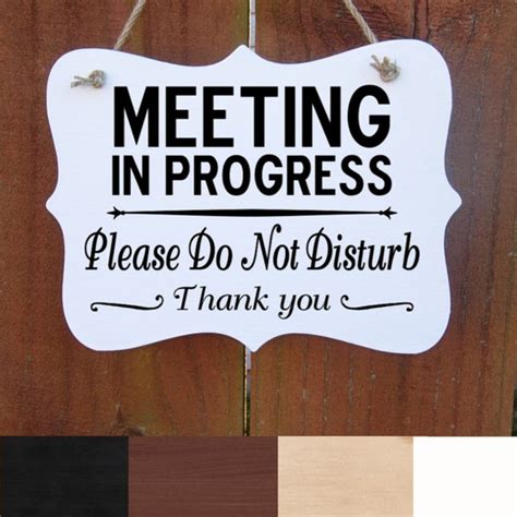 Meeting In Progress Sign Do Not Disturb Sign Wood Sign For Etsy