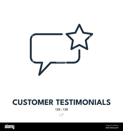 Customer Testimonials Icon Feedback Review Rating Editable Stroke Simple Vector Icon Stock
