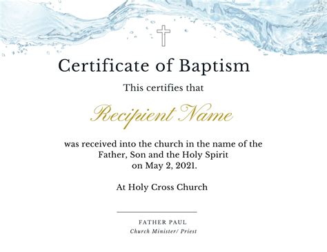 Baptism Certificate Templates