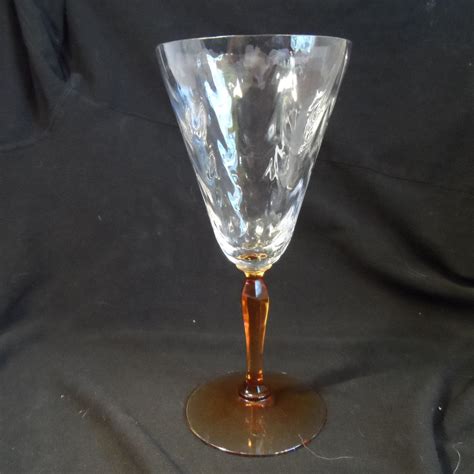 Fostoria Wine Glass Water Goblet Amber Stemed Wine Glass Fostoria Replacement 5082 5282 Wine