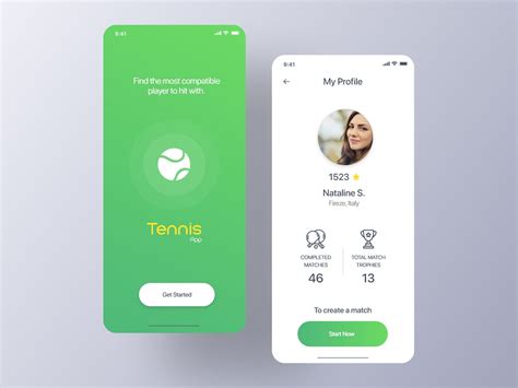 Tennis App Welcome Screen And Profile App Welcome Screen Welcome