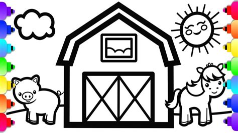 Brilliant decoration barn coloring pages coloring page barn pages. GLITTER Farm Animals and Barn Coloring Page for Kids ...