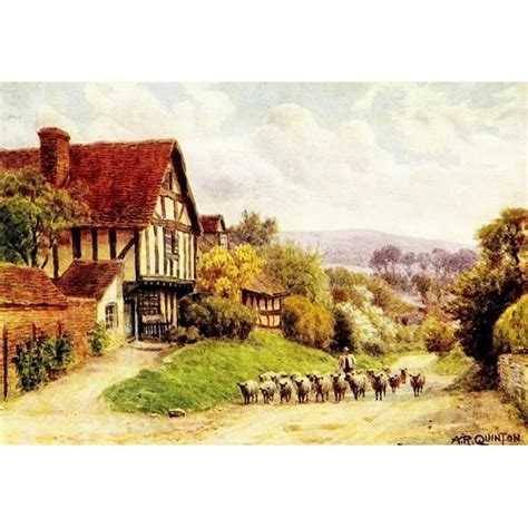 Cottages And Village Life 1912 Cropthorne Nr Evesham Poster Print By
