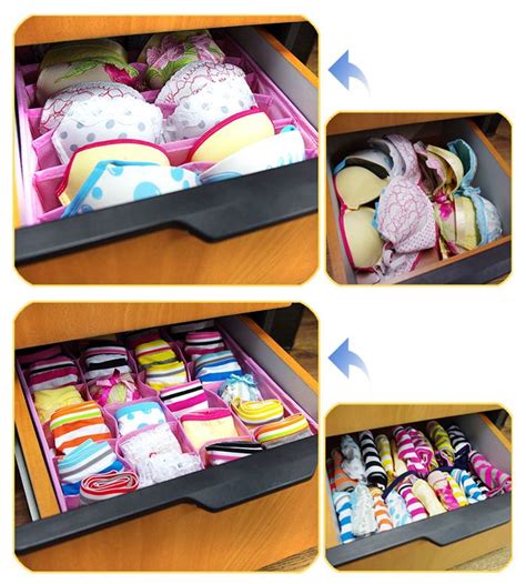 Socks Underwear Tie Drawer Bra Panty Organizer Divider Storage Closet Box Case Storage Closets