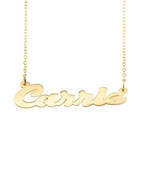 Personalized Wide Cursive Name Plate Necklace Online Jewelry Boutique