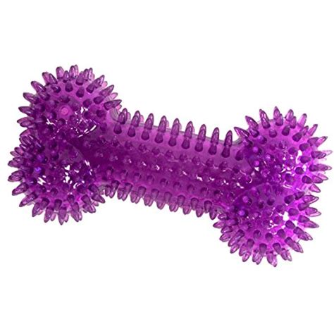 Gnawsome 65 Spiky Squeaker Bone Dog Toy Medium Cleans Teeth And