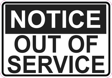 5in X 35in Notice Out Of Service Magnet Signs Magnetic Business