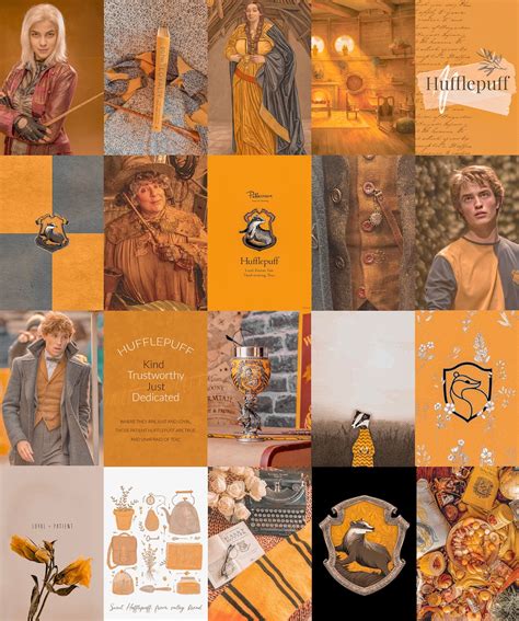 Hufflepuff Aesthetic Wall Collage Kit Digital Download Etsy Belgi