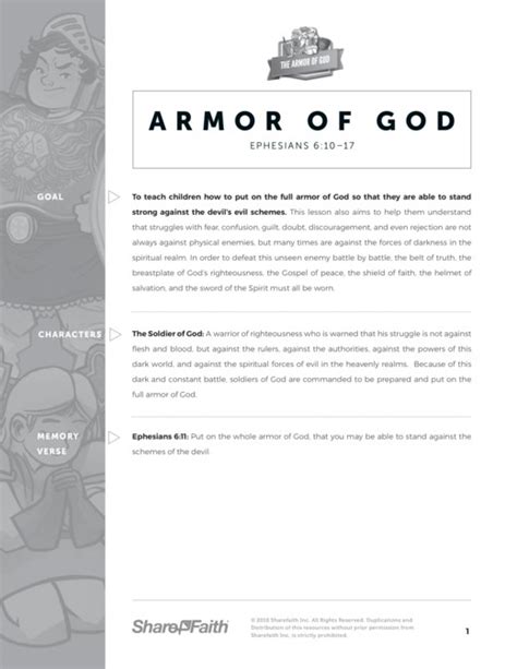 Ephesians 6 Armor Of God Sunday School Curriculum Sharefaith Kids