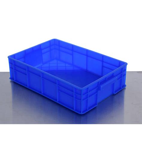 rectangular plastic storage bin crate blue 9l