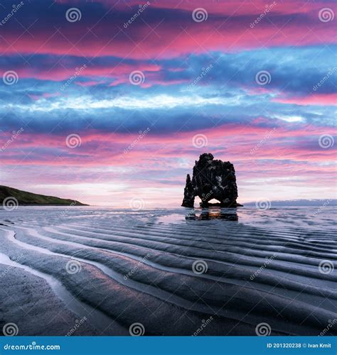 Basalt Stack Hvitserkur On The Vatnsnes Peninsula Stock Photo Image