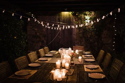 Well the venue report is also featuring my indoor garden dinner party today! Ready For A Garden Dinner Party Stock Photo - Download ...