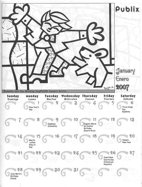 Romero Britto Publix Coloring Calendar Rare Mint 1952487475