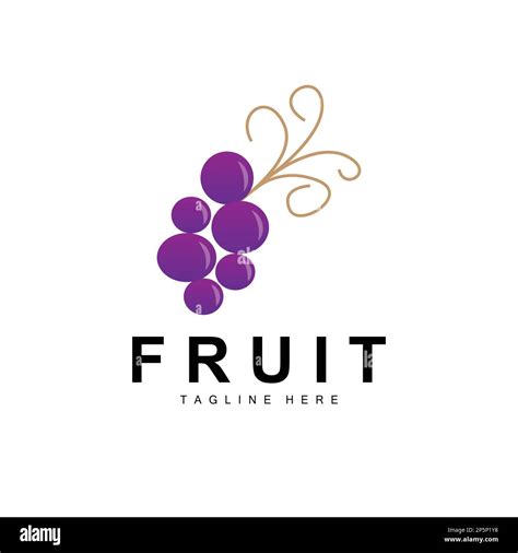 Grape Logo Farm Fruit Vector Fresh Purple Fruit Design Grape Product